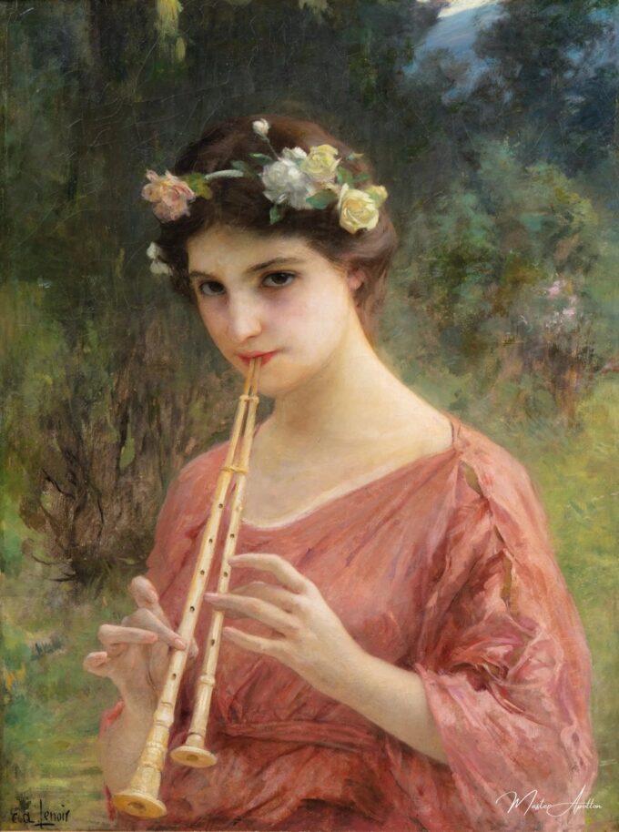 Una joven mujer tocando el aulos (o flauta doble) – Charles-Amable Lenoir Charles-Amable Lenoir 2025-05-05 2