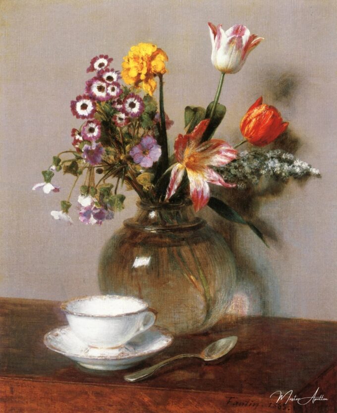 Jarrón de flores con una taza de café, 1865 – Henri Fantin-Latour Henri Fantin-Latour 2025-05-01