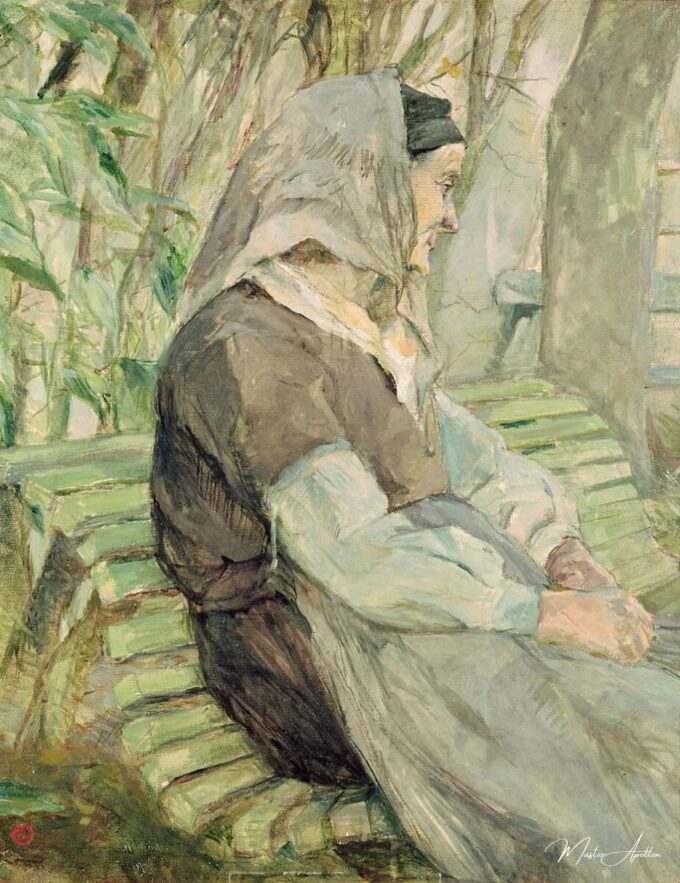Vieja mujer sentada en un banco en Celeyran – Toulouse Lautrec Henri de Toulouse-Lautrec 2025-05-03 2