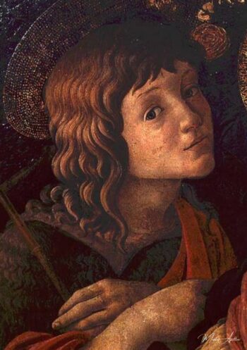 Virgen con el Niño y San Juan Bautista, detalle del joven santo – Sandro Botticelli Sandro Botticelli 2025-05-11