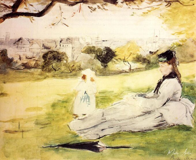 Mujer y niño sentados en un prado – Berthe Morisot Berthe Morisot 2025-05-01